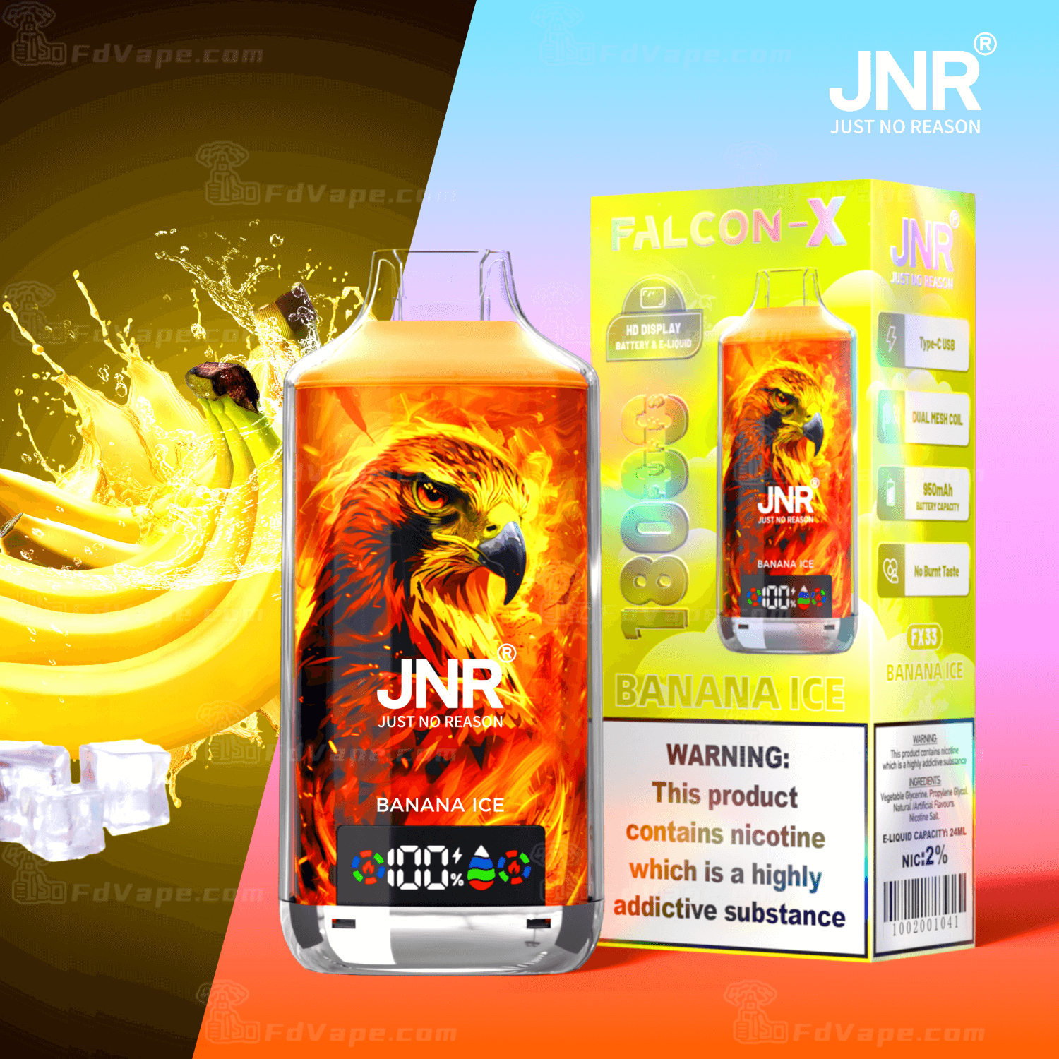 jnr falcon x 18000 puffs disposable vape 18k pen 0% 2% 5% Nicotine 20+Tastes LED Display Factory Direct zero-nicotine Flavours:Acai Berry Lemonade Buy Flum Aloe Grape