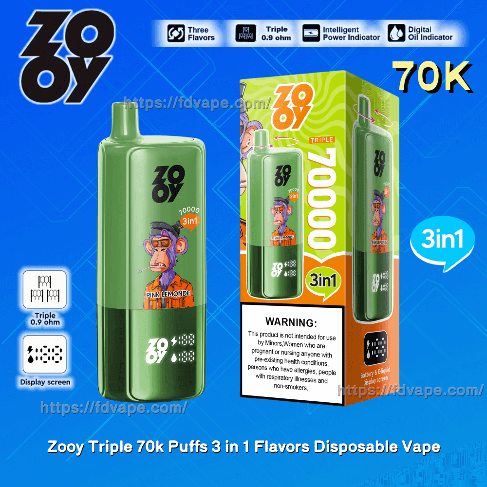 pickle flavored vape Zooy Triple 70000 70k Puffs 3 in 1 Flavors Disposable 2% 3% 5% Nicotine 12Tastes With Smart Screen | Vape Factory Direct Strain:Mimosa - Sativa HQD without nicotine VOOPOO Drag 3 Protective