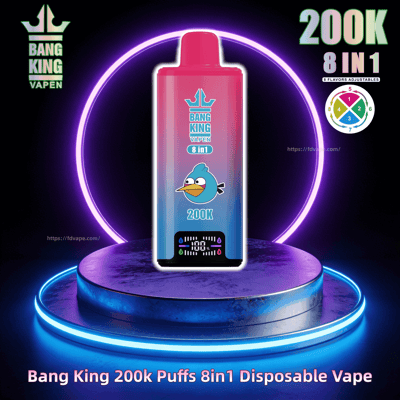 vapen disposable Bang King 200000 200K Puffs 8 In 1 Vape 8 Flavors Adjustable 0% 2% 3% 5% Nicotin 12Tastes Smart LED Screen Vape Factory Direct Select Flavor ::Geekbull Ice SMOK Fetch Mini 40W F: Lime